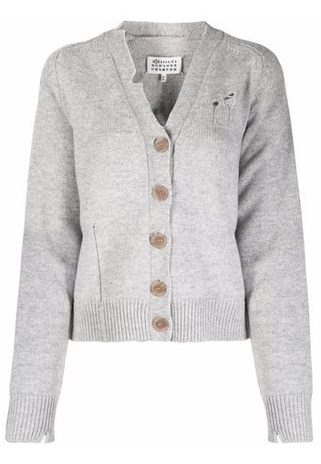 Maison Margiela distressed button-down cardigan - Grigio