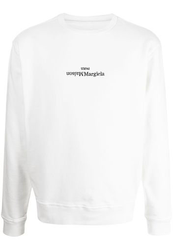 Maison Margiela embroidered inverted logo sweatshirt - Bianco