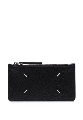 Maison Margiela 4-stich zipped cardholder - Nero