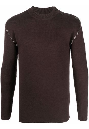 Maison Margiela contrasting-stitch jumper - Marrone