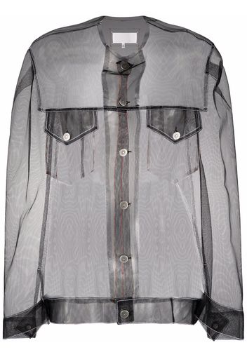 Maison Margiela sheer tulle jacket - Nero