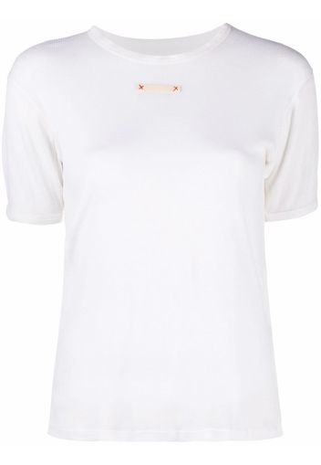 Maison Margiela T-shirt con applicazione distintivo - Bianco