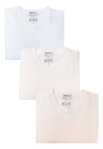 Maison Margiela Set di 3 T-shirt slim - Bianco