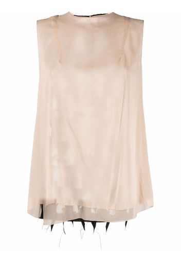 Maison Margiela cut-out detail sleeveless blouse - Toni neutri