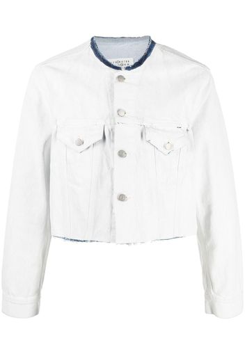 Maison Margiela raw-edge cropped jacket - Bianco