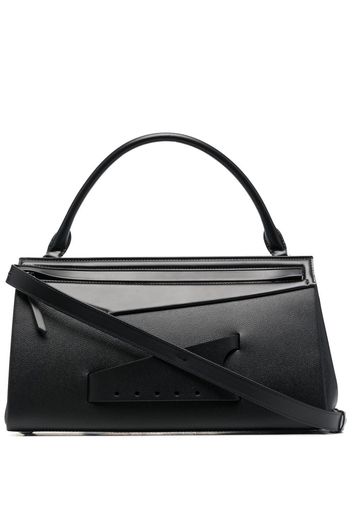 Maison Margiela four-stitch geometric-panel leather handbag - Nero