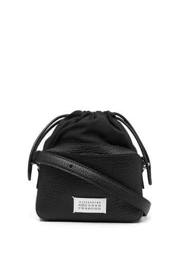 Maison Margiela Numbers-patch pebbled shoulder bag - Nero