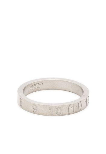 Maison Margiela number-engraved brushed silver ring - Argento