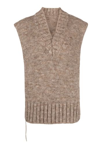 Maison Margiela V-neck knitted top - Verde