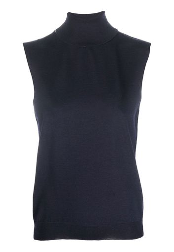 Maison Margiela roll-neck sleeveless knitted top - Blu