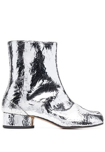 Maison Margiela cracked-effect metallic ankle boots - Grigio