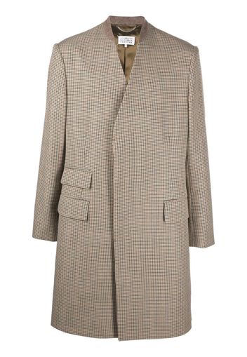 Maison Margiela houndstooth-pattern single-breasted coat - Toni neutri