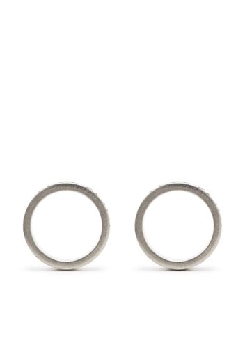 Maison Margiela Numbers engraved circle earrings - Argento