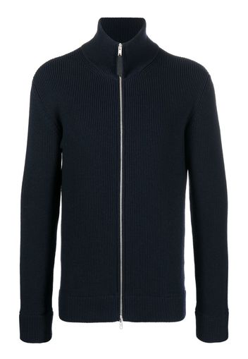 Maison Margiela ribbed-knit zipped cardigan - Blu