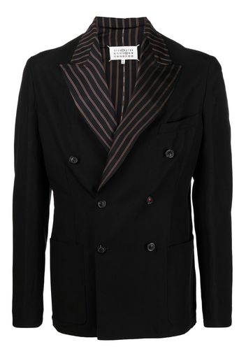 Maison Margiela striped single-breasted blazer - Nero