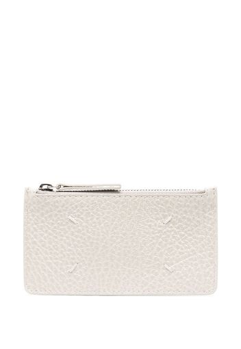 Maison Margiela four-stitch logo zip-up wallet - Toni neutri