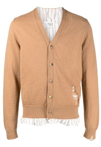 Maison Margiela Cardigan con ruches - Marrone