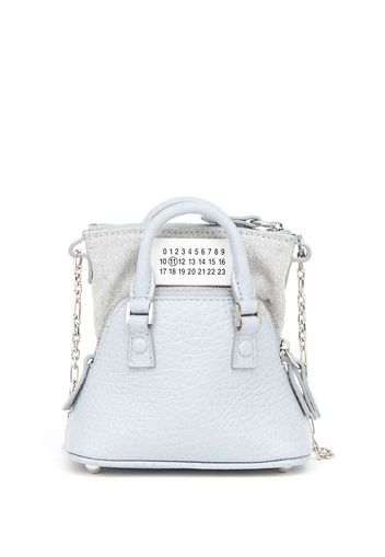 Maison Margiela numbers-patch leather mini bag - Blu