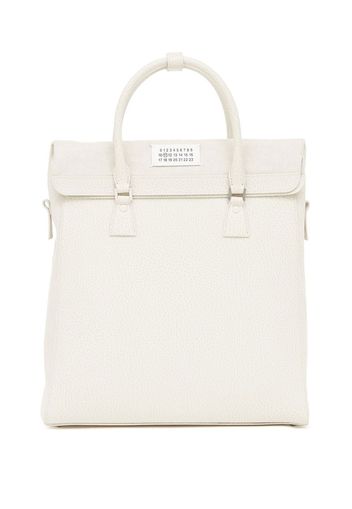 Maison Margiela logo-patch leather backpack - Bianco