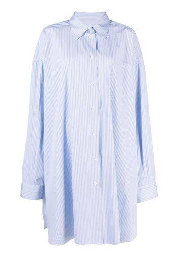 Maison Margiela Blue Vertical Stripe Long Sleeve Shirt