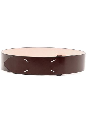 Maison Margiela four-stitch leather belt - Marrone