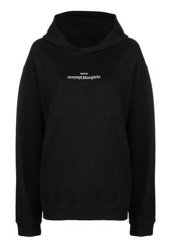 Maison Margiela logo-print long-sleeve hoodie - Nero