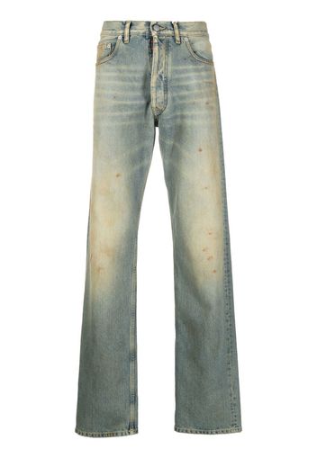 Maison Margiela distressed stonewashed straight-leg jeans - Blu