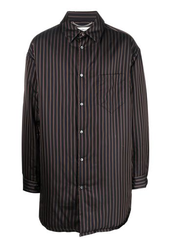 Maison Margiela Camicia oversize a righe - Nero