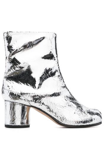 Maison Margiela 70mm metallic ankle boots - Argento