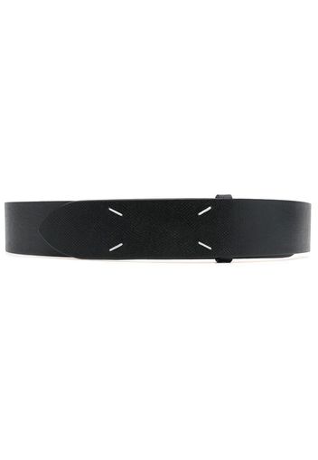 Maison Margiela four-stitch logo leather belt - Marrone