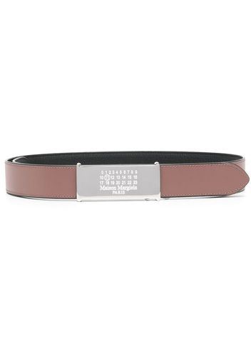 Maison Margiela engraved-logo leather belt - Nero