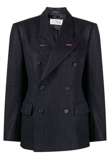 Maison Margiela Blazer doppiopetto gessato - Blu