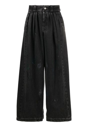 Maison Margiela paint splatter detail wide-leg jeans - Nero