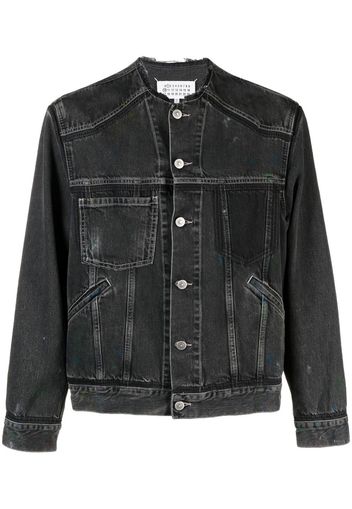 Maison Margiela paint-smudge collarless jacket - Nero