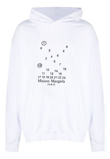 Maison Margiela logo-print cotton hoodie - Bianco