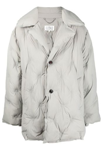 Maison Margiela embossed-detail padded coat - Grigio