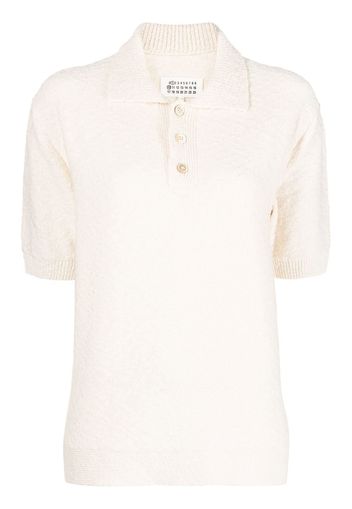 Maison Margiela tonal fine-knit polo shirt - Toni neutri