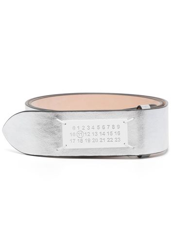 Maison Margiela metallic printed logo belt - Argento