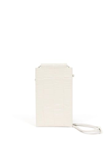 Maison Margiela mixed-textured leather phone case - Bianco