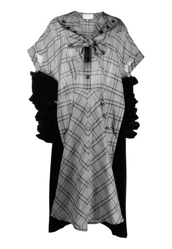 Maison Margiela spliced check-print silk dress - Nero