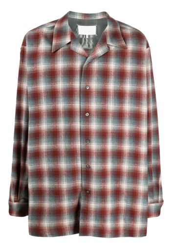 Maison Margiela checked logo-patch shirt - Rosso