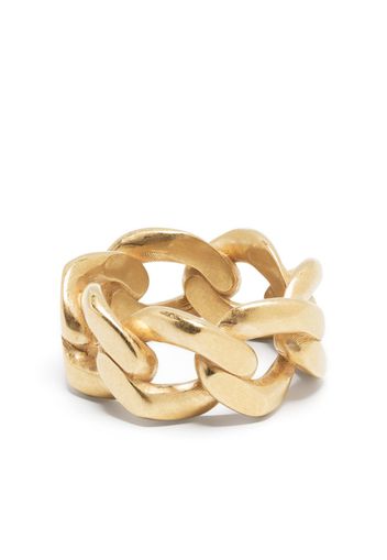 Maison Margiela logo-engraved chain-link ring - Oro