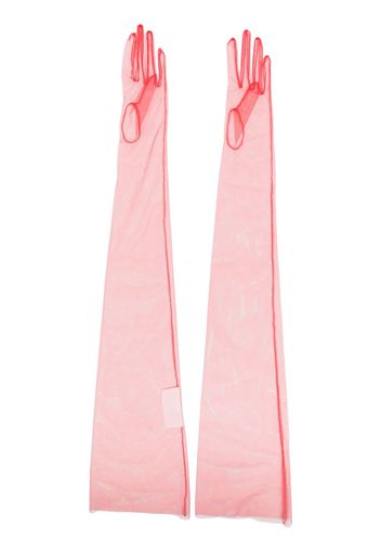 Maison Margiela long semi-sheer gloves - Rosso