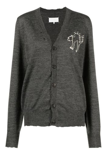 Maison Margiela Cardigan con ricamo - Grigio