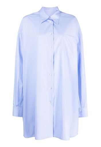 Maison Margiela spread-collar long cotton shirt - Blu