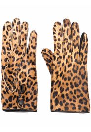 Maison Margiela leopard-print gloves - Marrone