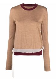 Maison Margiela contrast-trim long-sleeve knitted top - Toni neutri