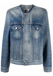 Maison Margiela collarless denim jacket - Blu