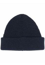 Maison Margiela ribbed knit beanie hat - Blu
