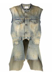 Maison Margiela Derelict asymmetric denim gilet - Verde